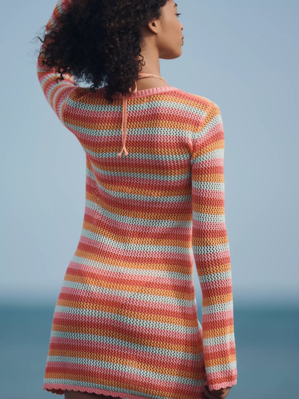 Anthropologie Beach Riot Libbi Mini Dress in Guava Jelly Crochet NWT - Picture 4 of 4